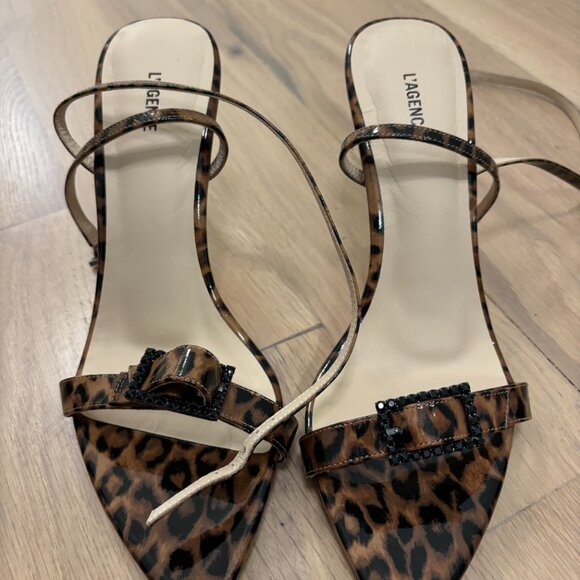 L' Agence Strap Leopard Heels - Picture 3 of 9